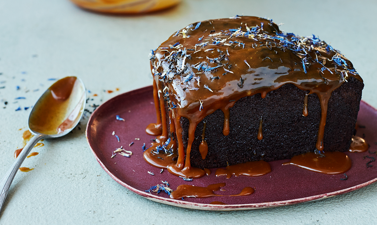 Bake Off Recipe: Earl Grey Caramel + Chocolate Loaf Cake from Crave by Martha Collison
